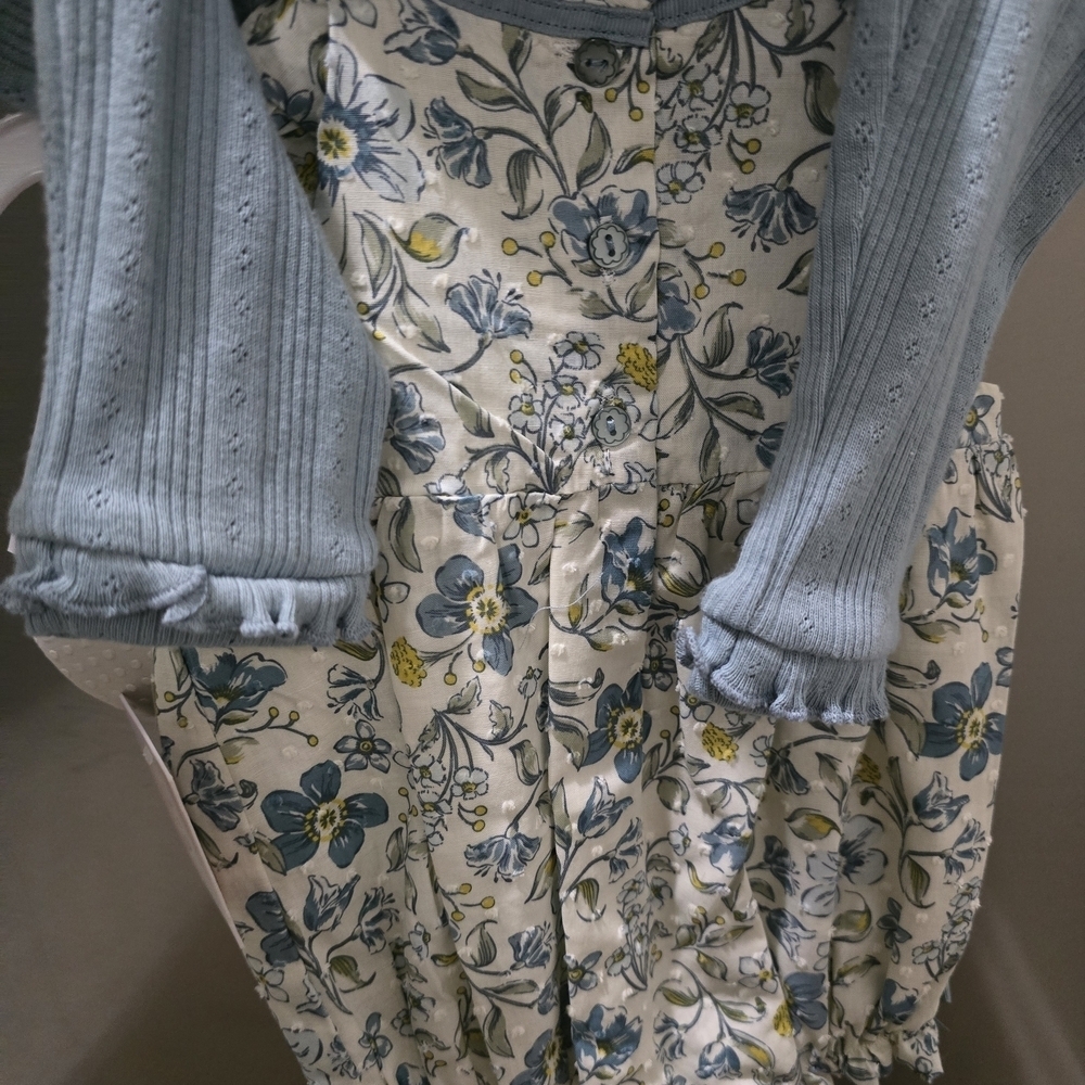 Happily Grey Kids Floral Bodysuit and Shoe Set - Blue and Yellow - Picture 12 of 12